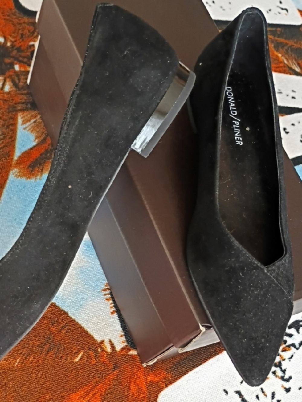 Donald J. Pliner Black Suede Pointed Flats